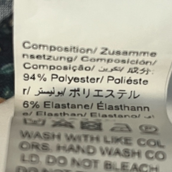 SHEIN dark blue Floral Long Sleeve Cropped Shirt. Size Small. - Picture 5 of 10